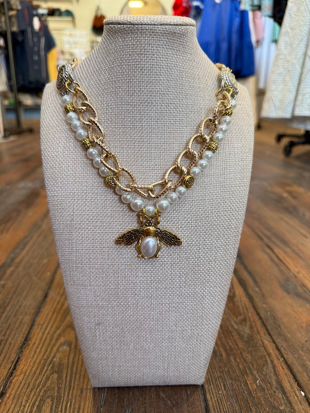 Gold Plated Bee Necklace