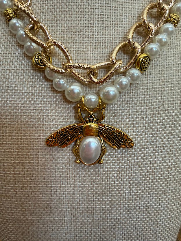 Gold Plated Bee Necklace
