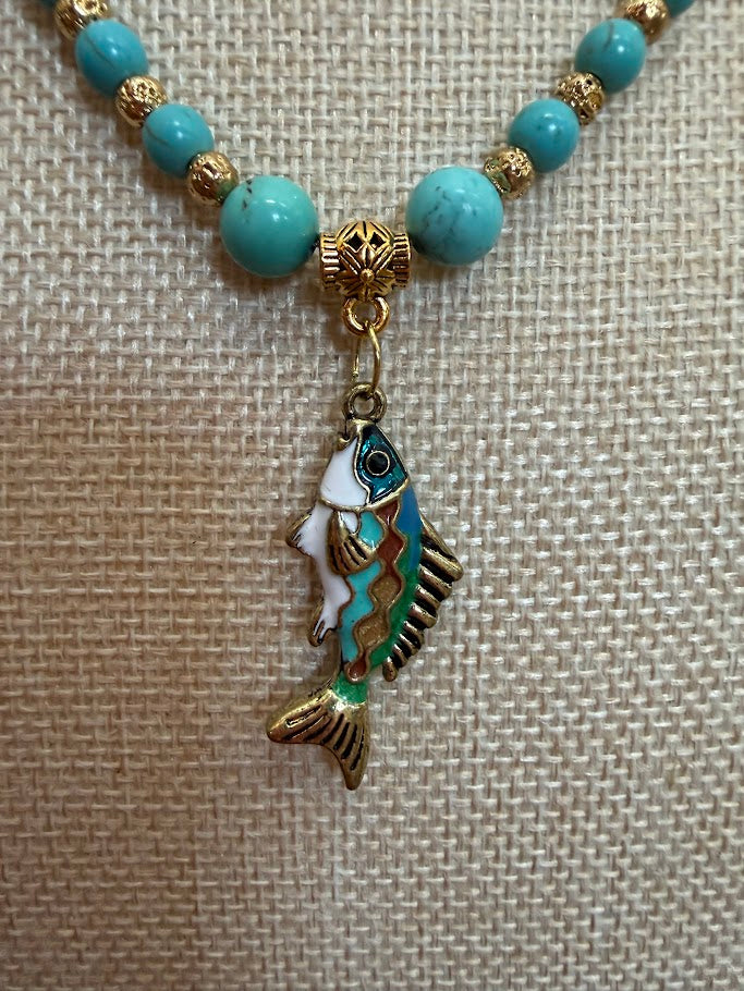 Turquoise Fish Necklace
