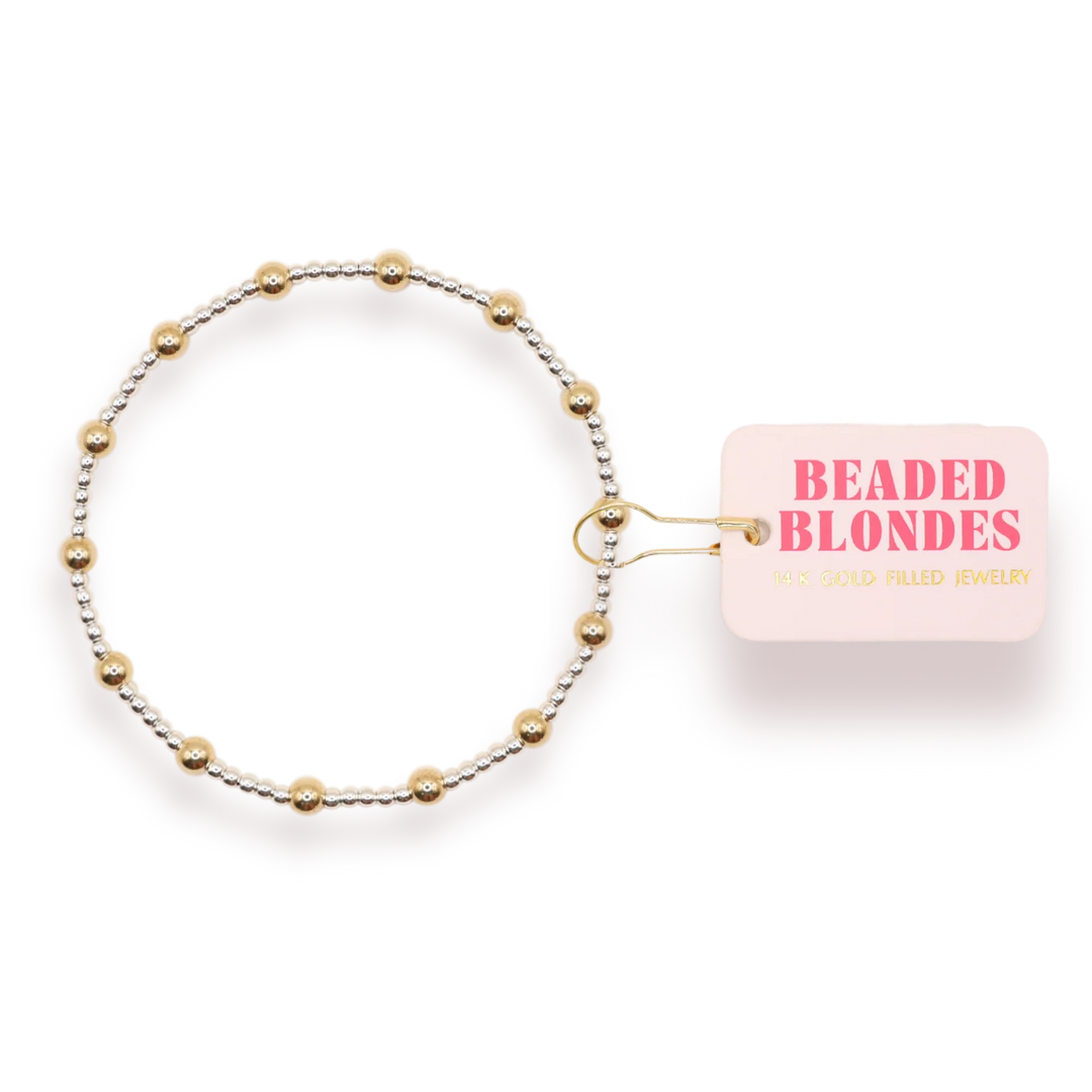 Beaded Blondes June - Silver w/ Gold