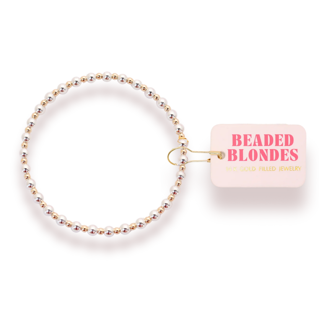 Beaded Blondes Mini Katy -Silver w/Gold