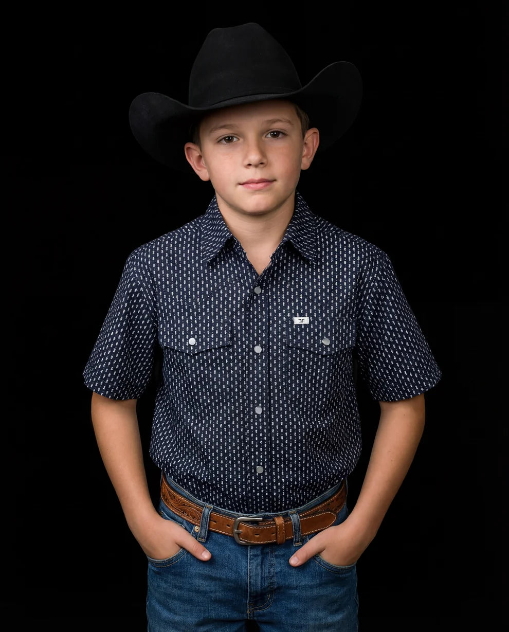 Kid's Cash Short Sleeve Pearl Snap
