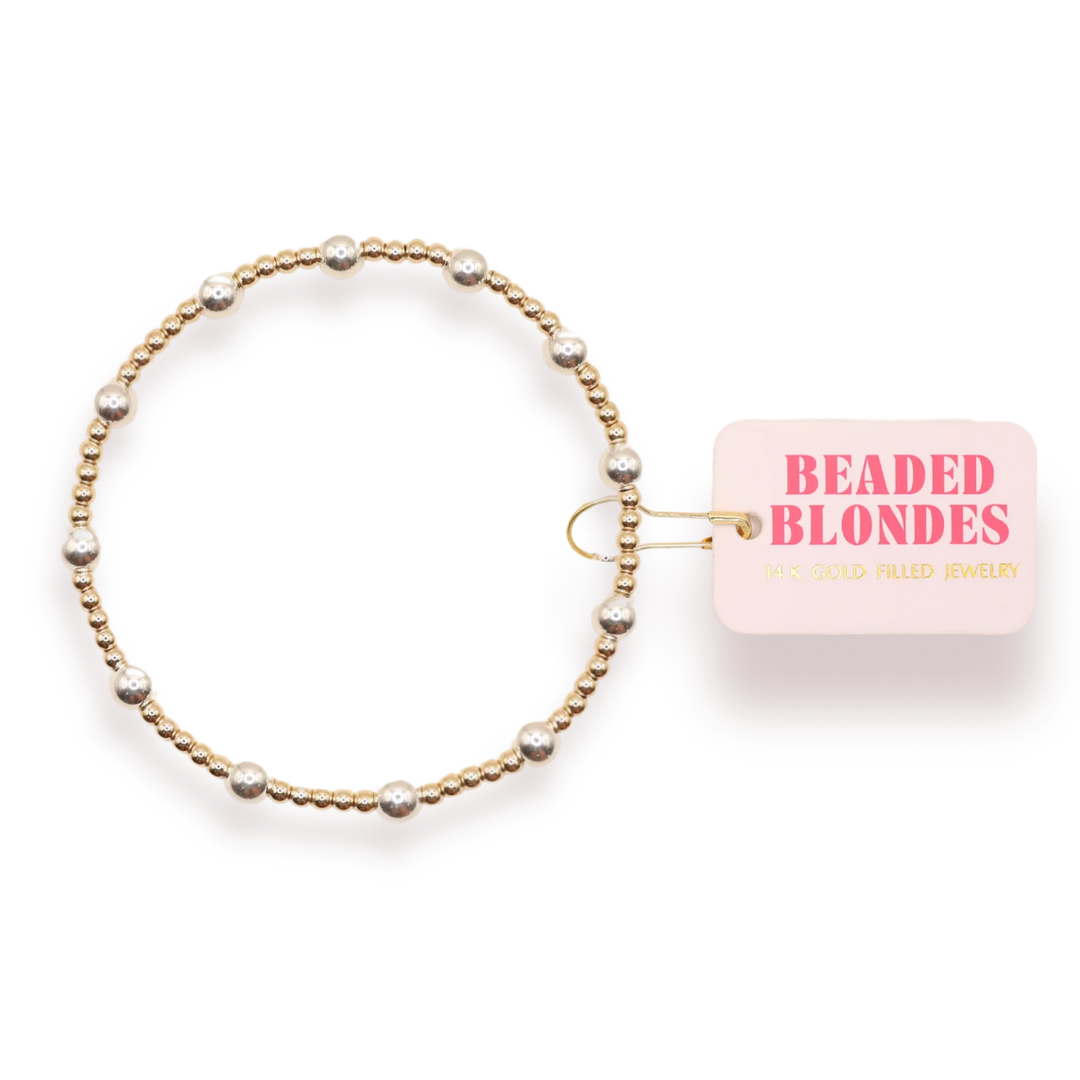 Beaded Blondes Lively - Gold w/ Silver