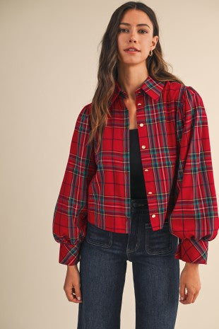 Festive Tartan Celebration Blouse