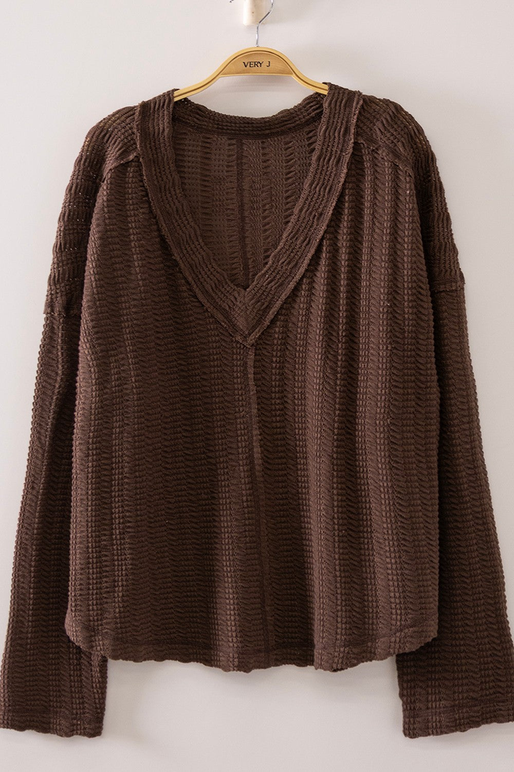 Woodland Chill V-Neck Top - Brown