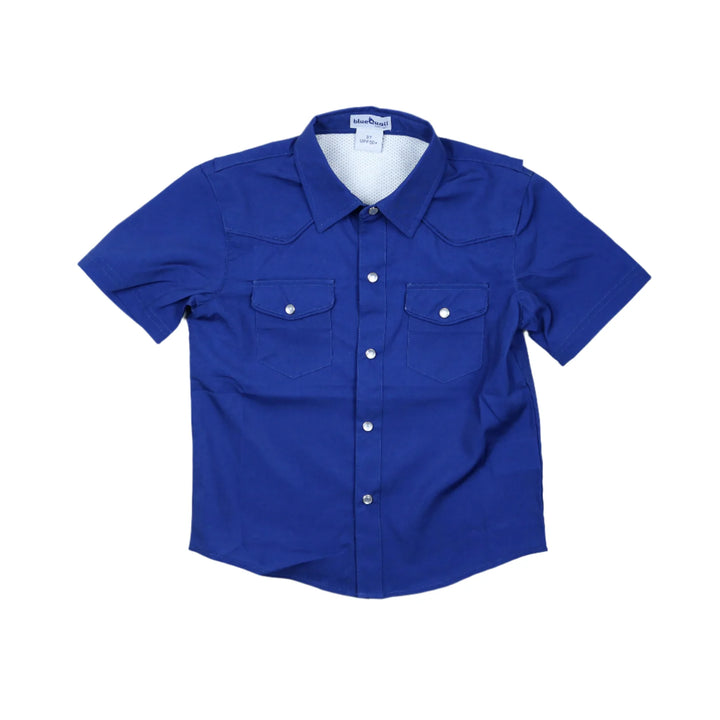 Navy Gameday Pearl Snap SS Shirt