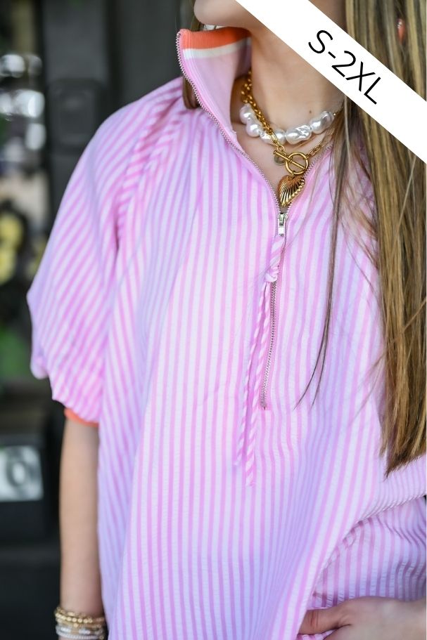 Preppy Palette Pullover - Pink