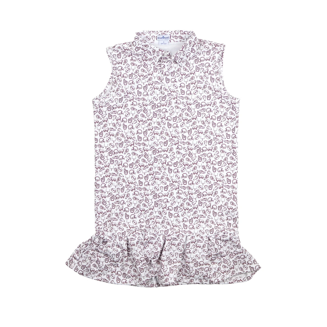 Kickoff Polo Sleeveless Dress - Maroon