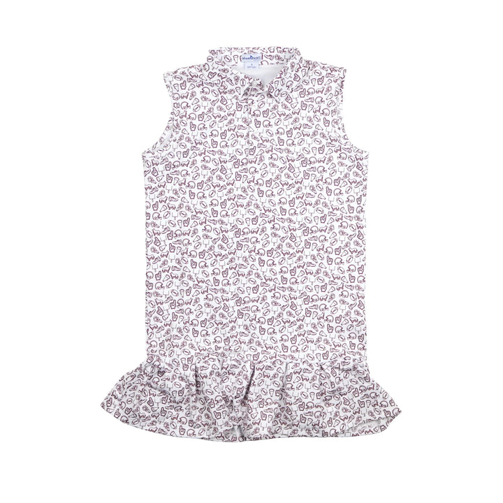 Kickoff Polo Sleeveless Dress - Maroon