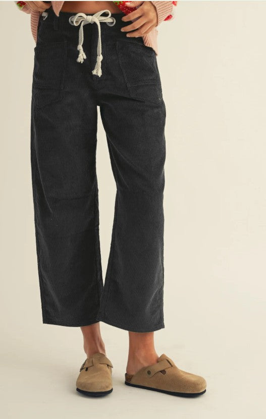 Corduroy Relaxed Pocket Rope String Pants
