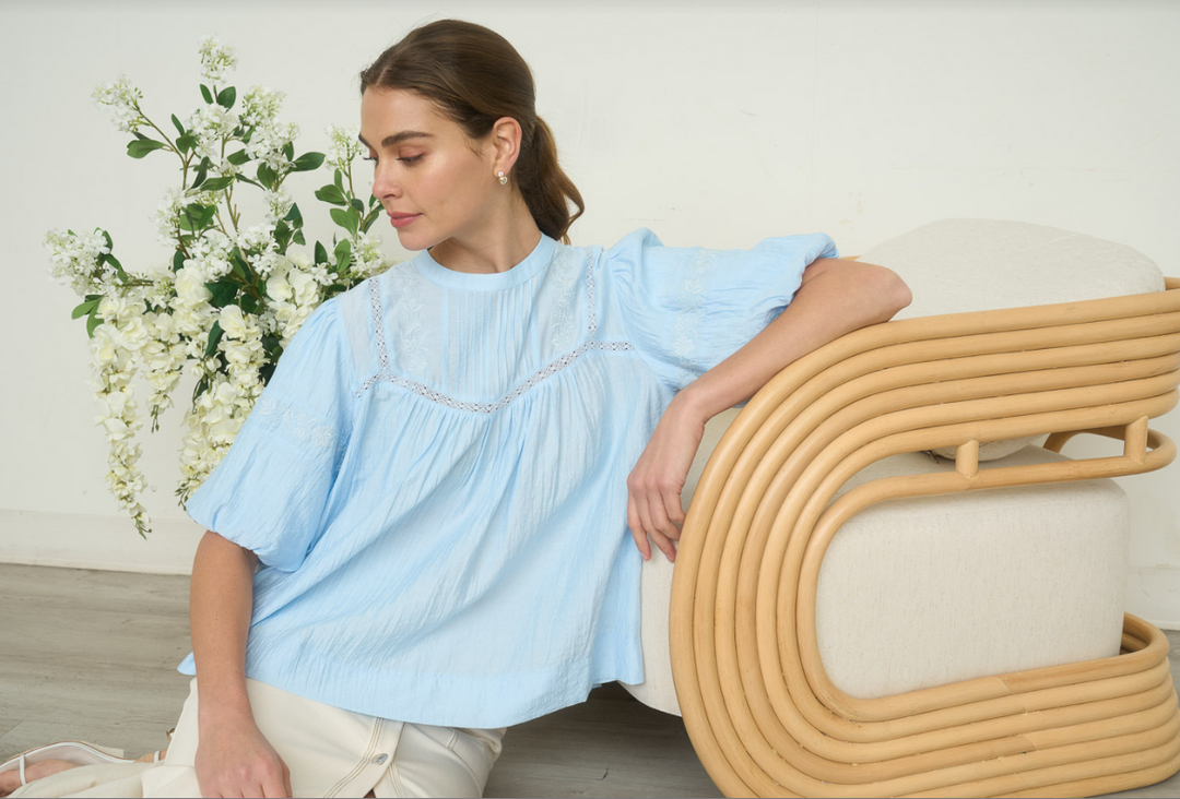 The Coastal Eyelet Blouse