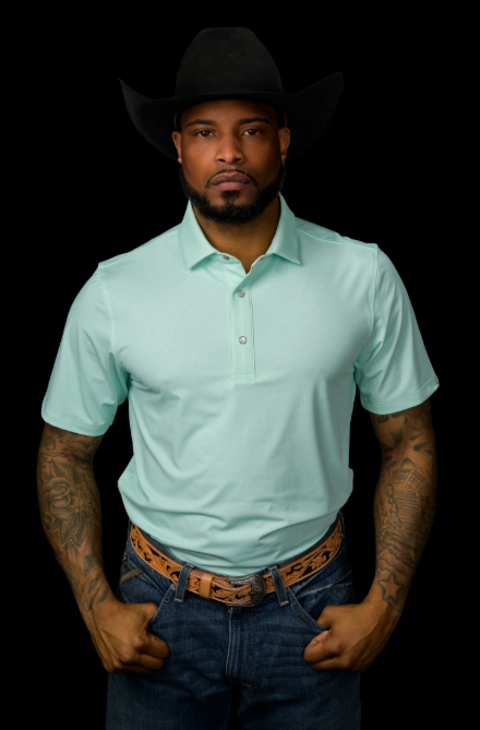 The Carson Pearl Snap Polo in Mint