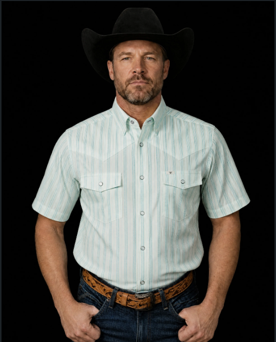 The Jack in Green - Short Sleeve Pearl Snap Shirt