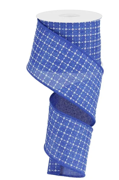 Raised Stitched Squares/Royal