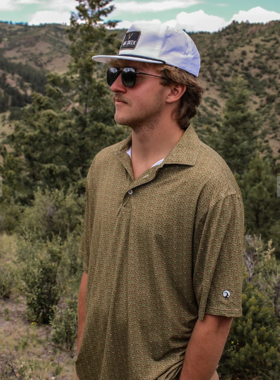 Huntin', Fishin', Campin' Printed Polo