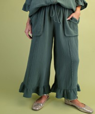 Earthy Elegance Wide-Leg Pants