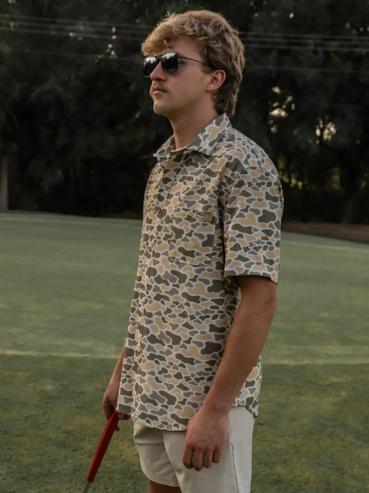 The Burk Short Sleeve Button Up Cripple Creek Camo