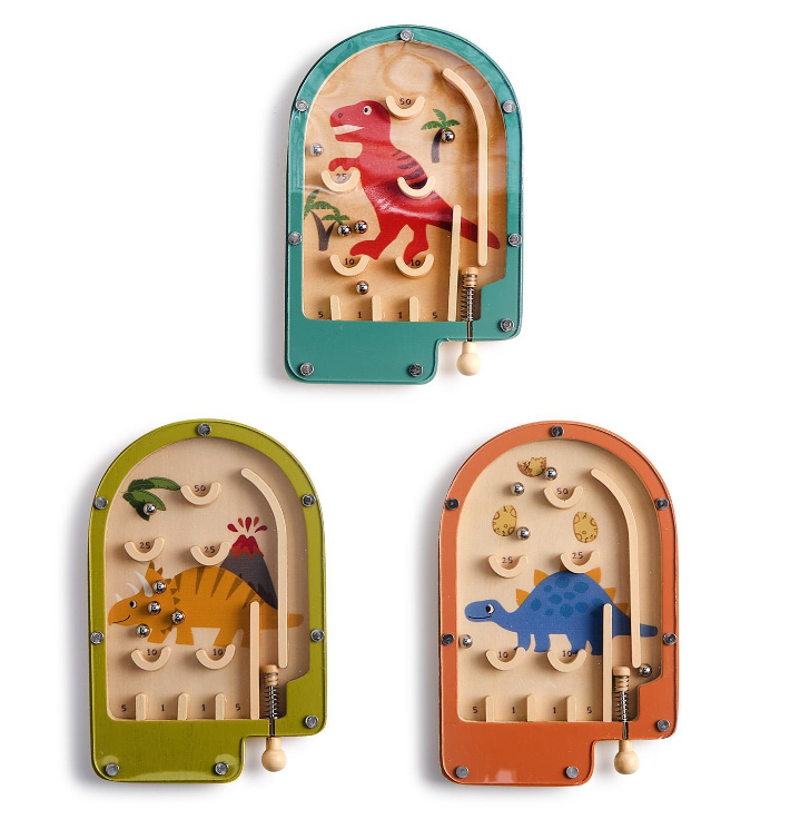 Wooden Pinball Dinosaur Game