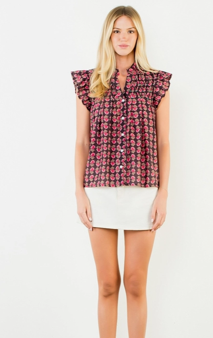 The Juliette Ruffled Floral Blouse