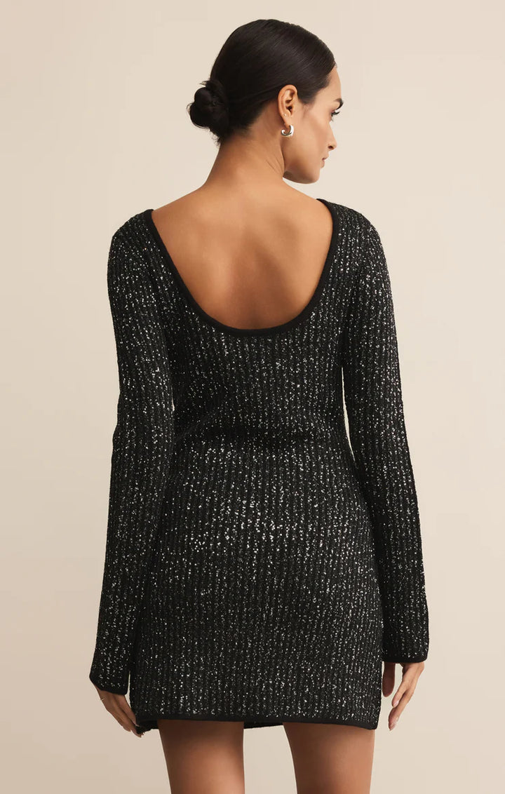 La Marca Sequin Mini Dress - Black