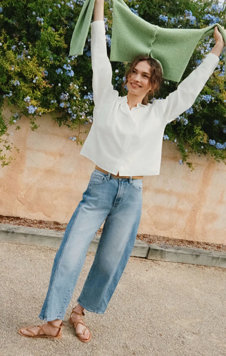 Luna High Rise Crop Bowed Jean