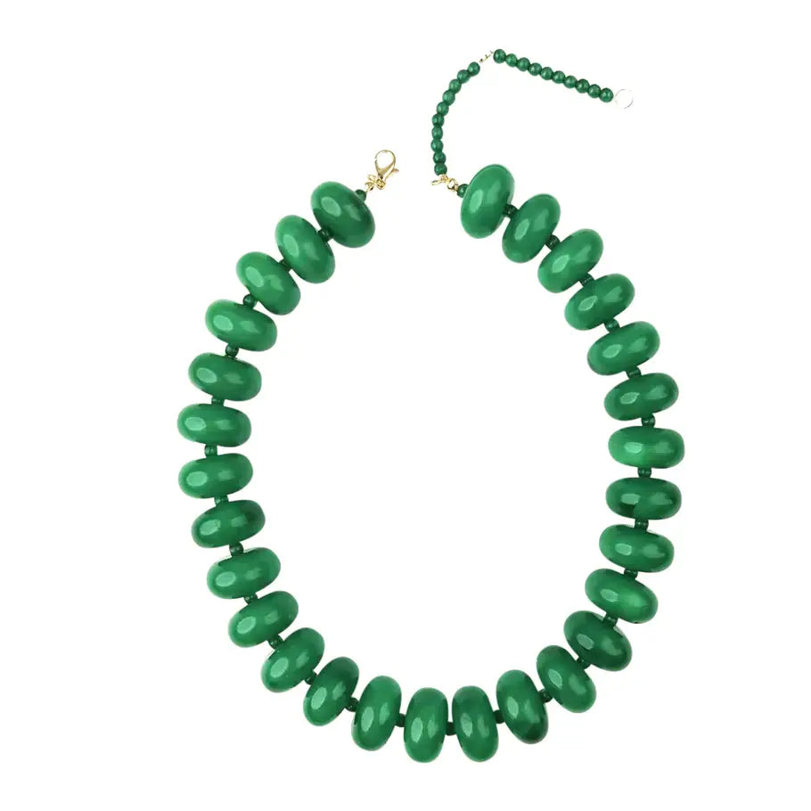 Bailey Chunky Beaded Necklace- Green