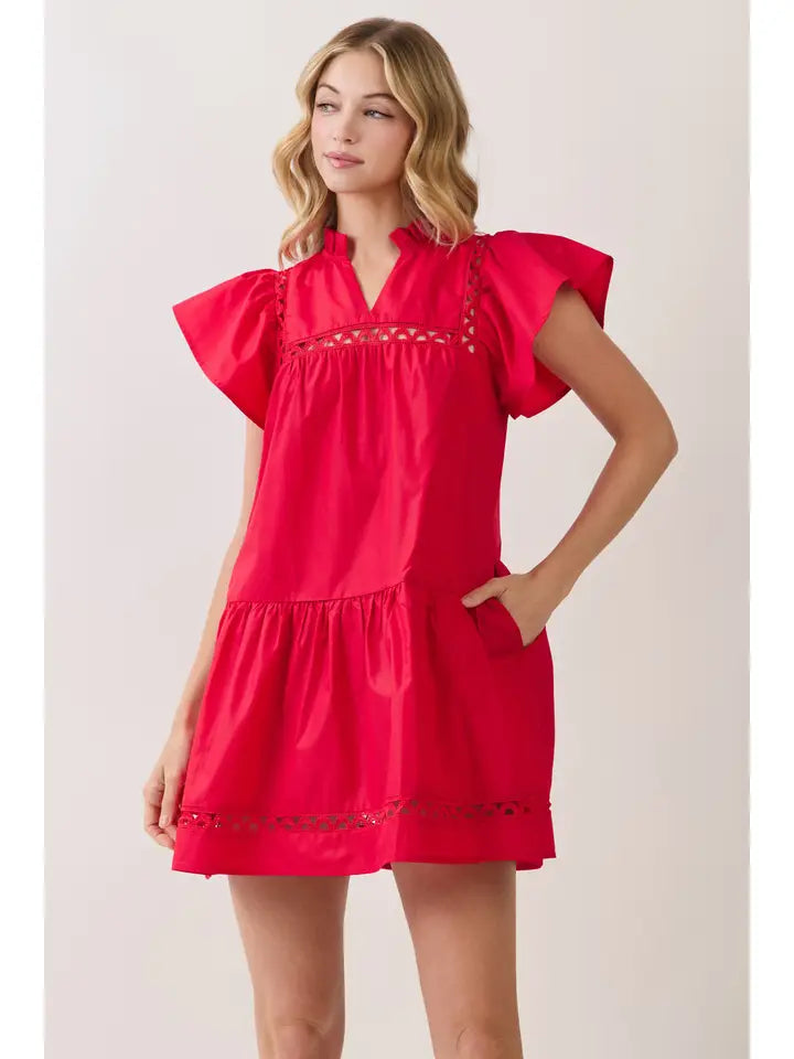 The Haven Tiered Dress - Red