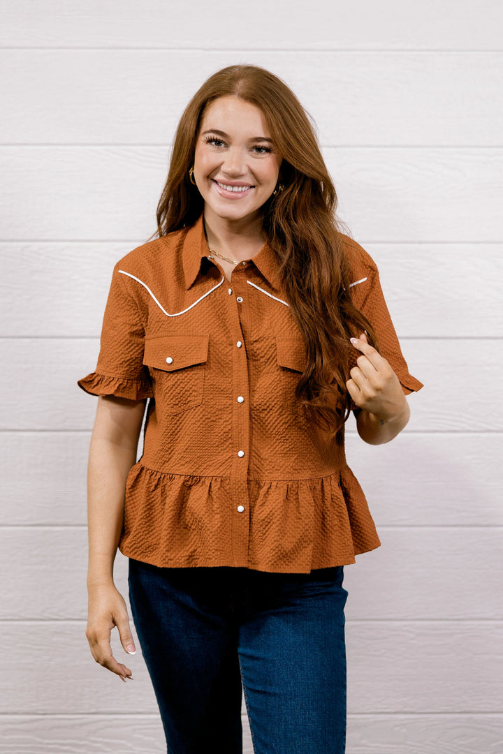Dixie Top - Burnt Orange Western