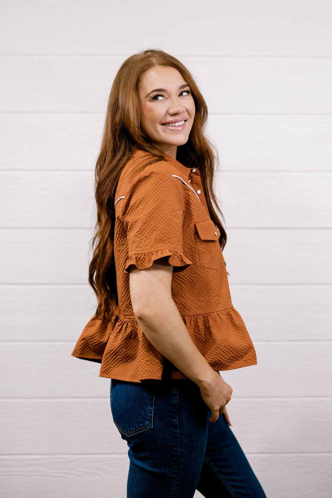 Dixie Top - Burnt Orange Western