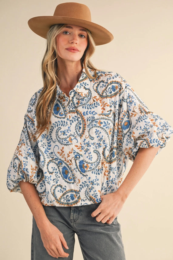 Paisley Bubble Top