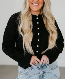 Take It Easy Cardigan Top - Black