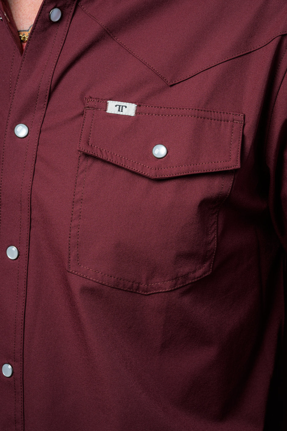 Ferrell Long Sleeve Snap Shirt - Maroon