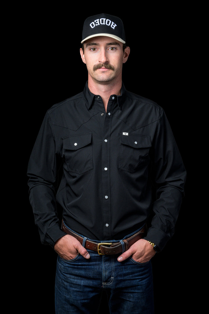 Ferrell Long Sleeve Snap Shirt - Black