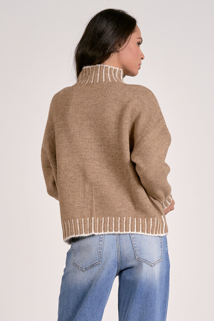 Stitch Like Hem Sweater - Tan