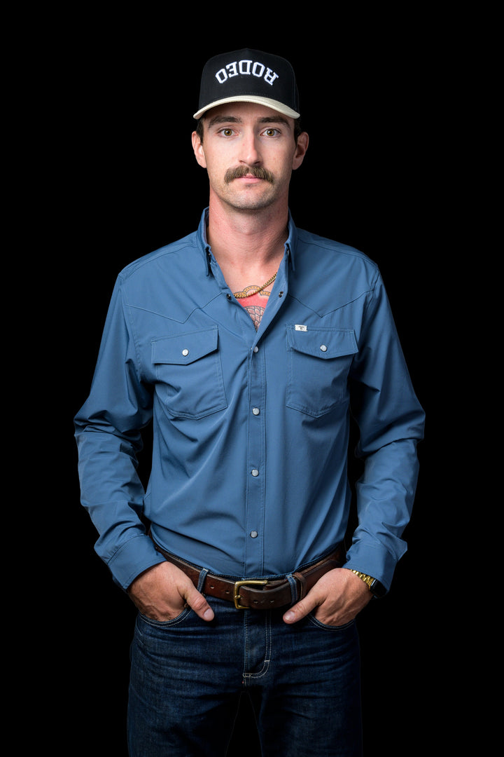 Ferrell Long Sleeve Snap Shirt - Blue