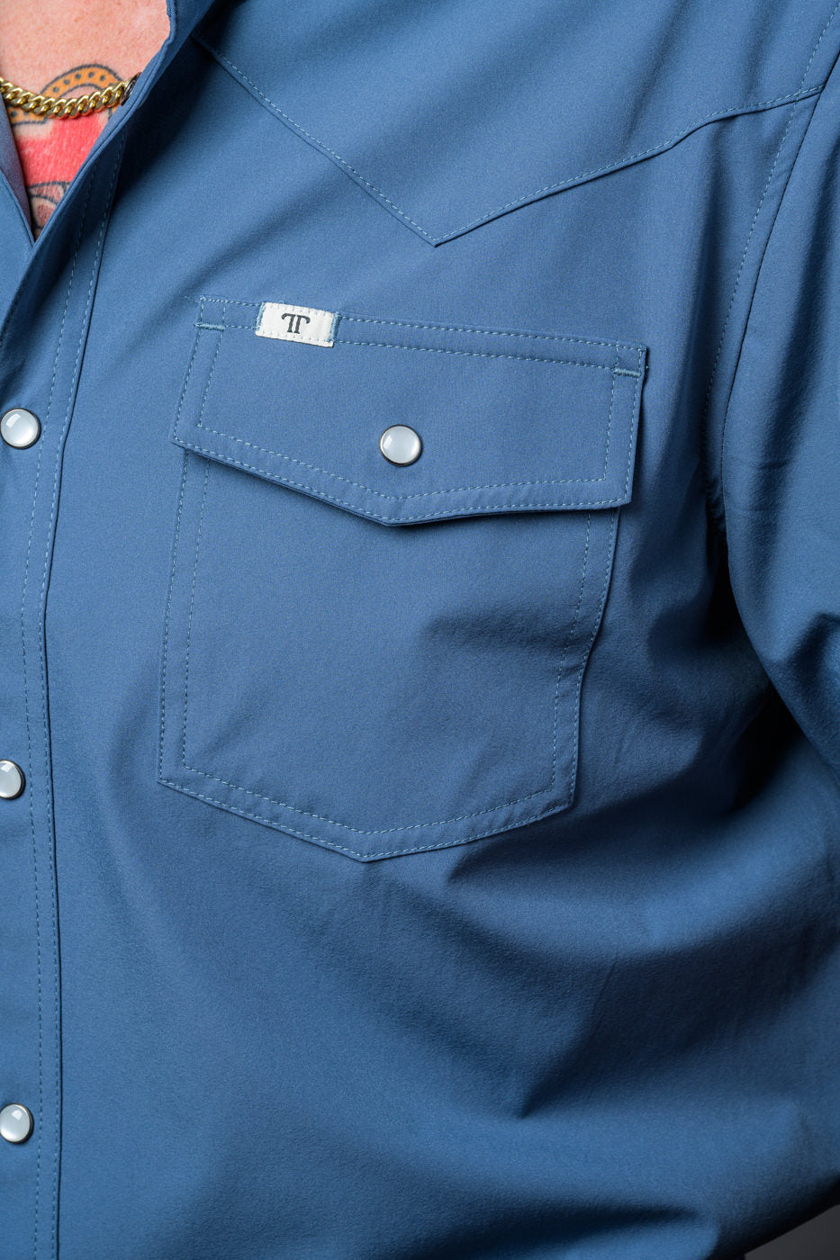Ferrell Long Sleeve Snap Shirt - Blue