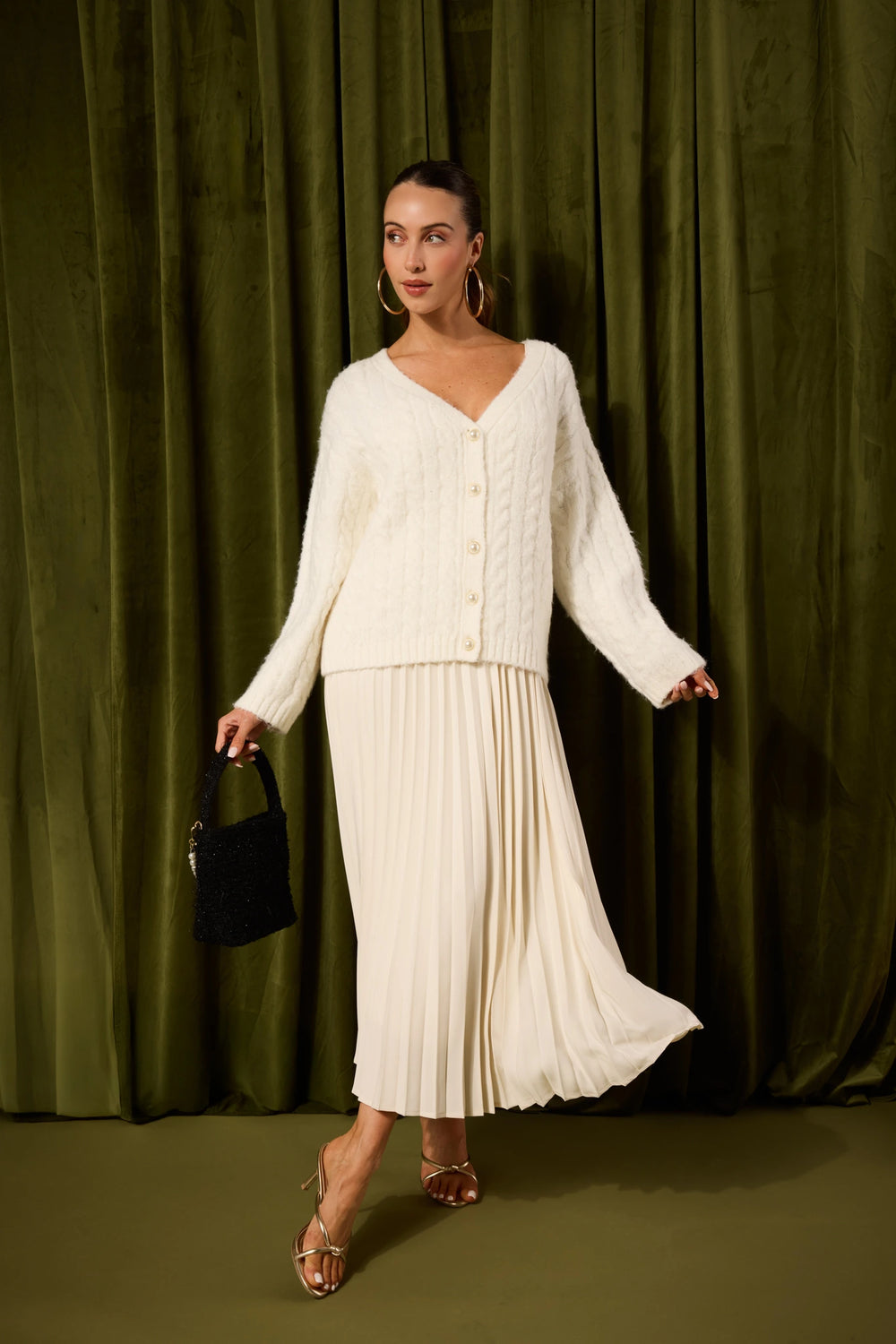 Joyce Cream Two Piece Maxi Dress