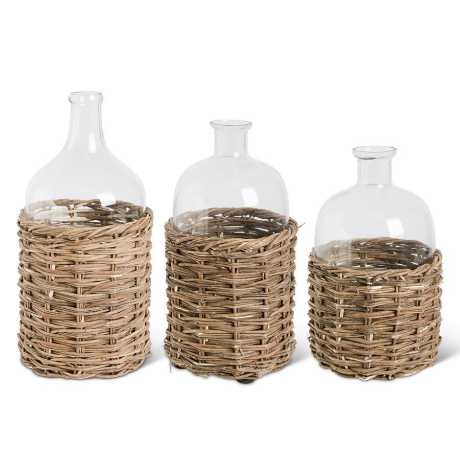 Rattan Glass Bottles